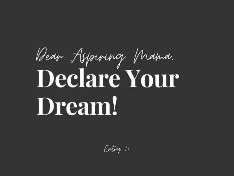 Dear Aspiring Mama Declare Your Dream